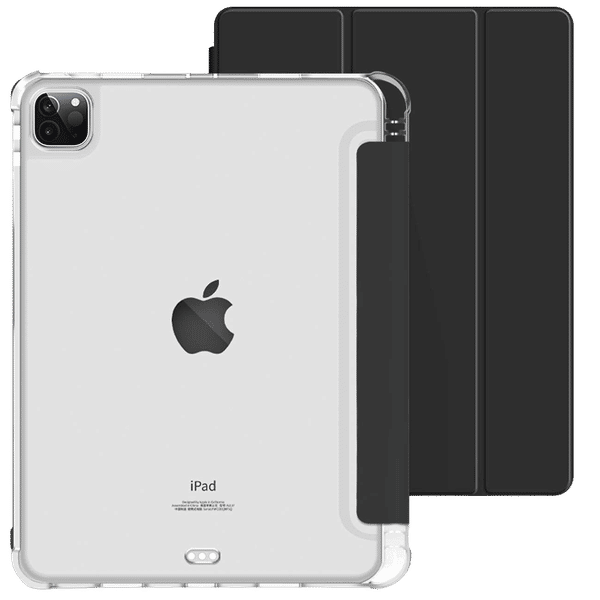 Croma Three Fold Smart Cover for Apple iPad Pro 13 Inch (Shockproof Design, Black)_1