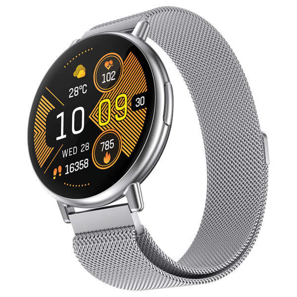 FIRE-BOLTT Destiny Smartwatch with Bluetooth Calling (35.3mm HD Display, IP67 Water Resistant, Silver Strap)_1