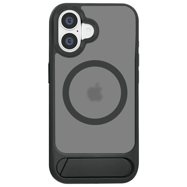Croma TPU Back Cover with Tempered Glass for Apple iPhone 16 Plus (Magsafe Compatible, Matt Black)_1