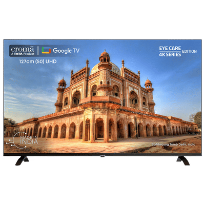 Croma 127 cm (50 inch) 4K Ultra HD LED Google TV with Bezel Less Display