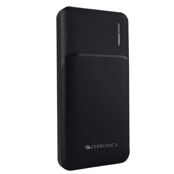 ZEBRONICS 10000 mAh Power Bank (2 Type A, 1 Type C & 1 Micro USB Ports, LED Indicator, Black)_1