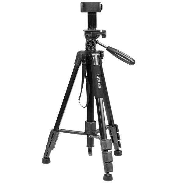 Croma 163cm Adjustable Tripod for Mobile and Camera (4 Section Height Adjustment, Black)_1