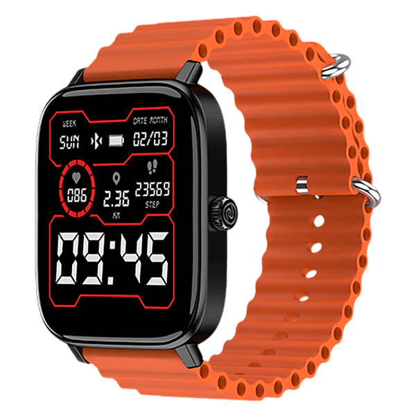 noise Ripple Silicon Strap for noise ColorFit, NoiseFit, Mettalix, Force Plus & Endeavour (22mm) (Sweat Resistant, Orange)_1