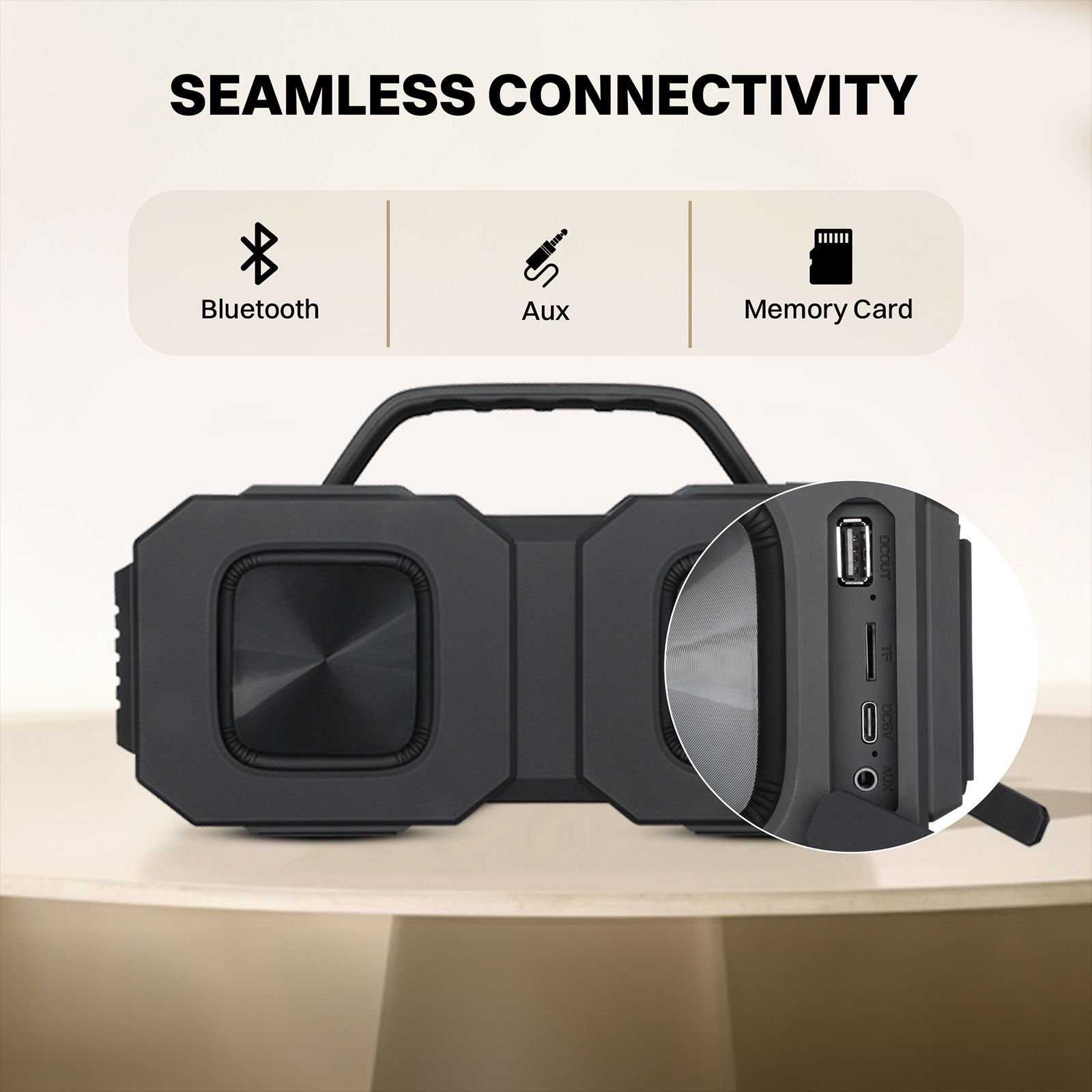 Croma 30W Portable Bluetooth Speaker (IPX4 Water Resistant, 20 Hours Playtime, Black)_11