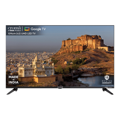 Croma 109 cm (43 inch) 4K Ultra HD LED Google TV with Dolby Audio
