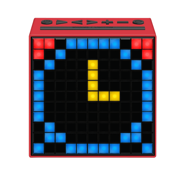 Divoom Timeboxwith Built- in Clock & Alarm Smart Speaker (App Controlled Pixel Art Creation, Red)_1