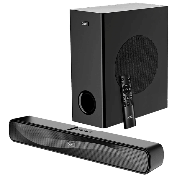 boAt Aavante Bar A1040 50W Bluetooth Soundbar with Remote (2.1 Channel, Premium Black) deal from croma boAt Aavante Bar A1040 50W Bluetooth Soundbar with Remote (2.1 Channel, Premium Black) deal from croma