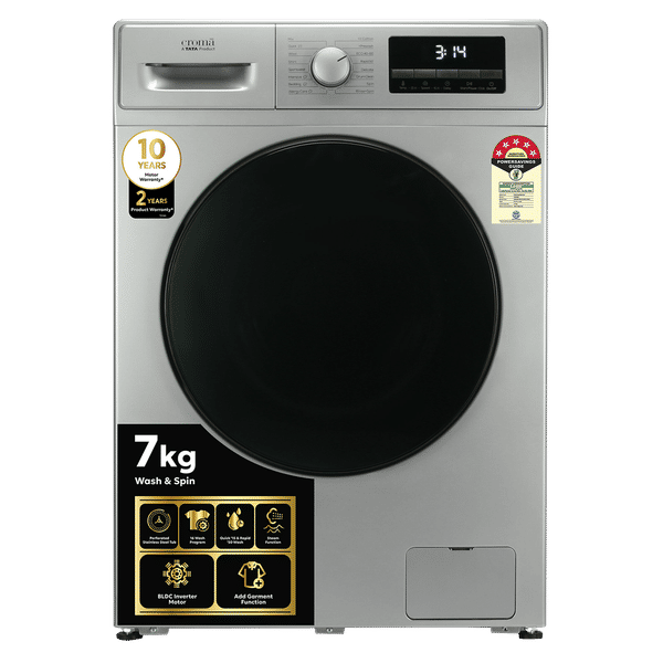 Croma 7 kg 5 Star Fully Automatic Front Load Washing Machine (CRLW070FLF316251, Silver Grey)_1