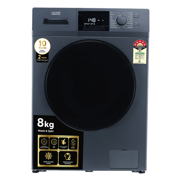 Croma 8 kg 5 Star Inverter Fully Automatic Front Load Washing Machine (CRLW080FLF316252, BLDC Invertor Motor, Polar Blue)_1