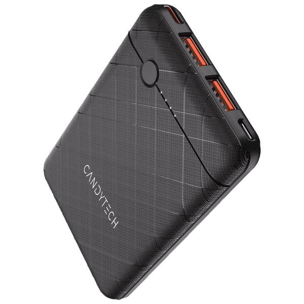 Candytech PB3C1 5000 mAh 22.5W Fast Charging Power Bank (2 Type A Ports, Short Circuit Protection, Black)_1