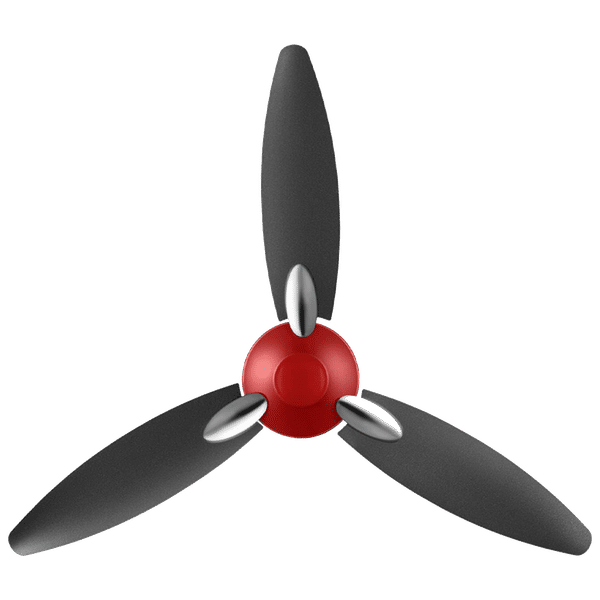 USHA Bloom Daffodil 1250mm 3 Blade Copper Motor Ceiling Fan (Noiseless Operation, Sparkle Red & Black)_1