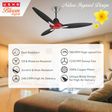 USHA Bloom Daffodil 1250mm 3 Blade Copper Motor Ceiling Fan (Noiseless Operation, Sparkle Red & Black)_2