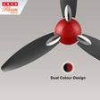 USHA Bloom Daffodil 1250mm 3 Blade Copper Motor Ceiling Fan (Noiseless Operation, Sparkle Red & Black)_4