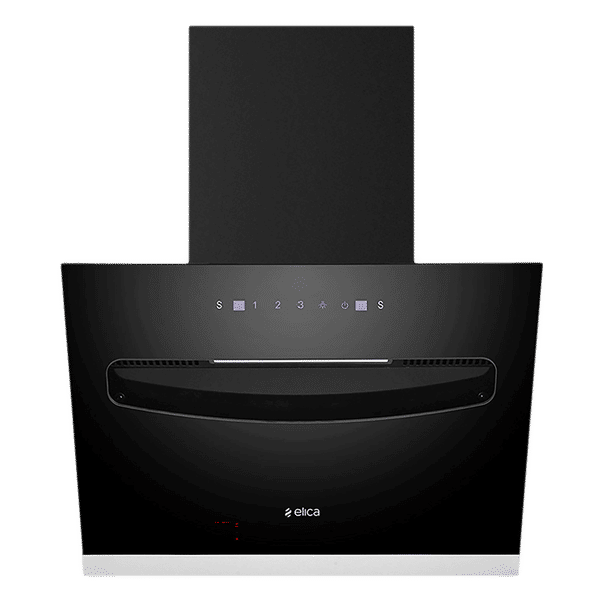 elica EFL S 607 VMS 60cm 1200m3/hr Ducted Auto Clean Wall Mounted Chimney with Touch Control Panel (Black)_1