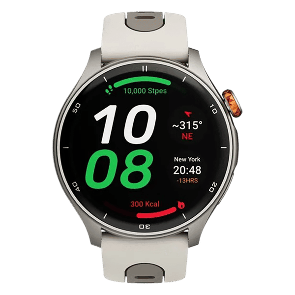 TITAN Celestor Smartwatch with Bluetooth Calling (36mm AMOLED Display, Beige Strap)_1