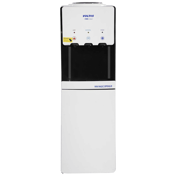 VOLTAS Minimagic Spring RV Plus Hot, Cold & Normal Top Load Water Dispenser with Cooling Cabinet (Black and White)_1