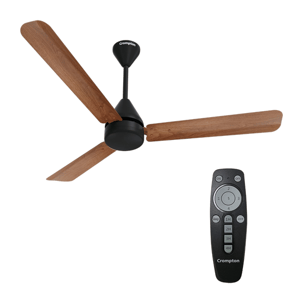 Crompton Hyperjet Plus 5 Star 1200mm 3 Blade BLDC Motor Ceiling Fan with Remote (Inverter Technology, Dark Cherry Wood)_1