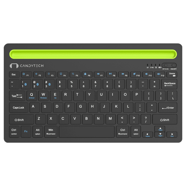 Candytech Hydra Pad Bluetooth Keyboard for Tablets with Type C Charging (Compact Size, Black)_1