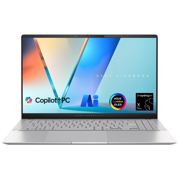 ASUS Vivobook S 15 Snapdragon X Plus X1P 42 100 Thin & Light Laptop (16GB, 1TB SSD, Windows 11 Home, 15.6 inch OLED Display, MS Office 2021, Cool Silver, 1.42 KG)_1