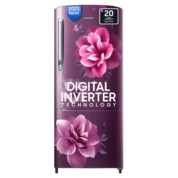 SAMSUNG Stylish Grande 183 Litres4 Star Direct Cool Single Door Refrigerator with Anti Bacterial Gasket (RR20C1724CR/HL, Camellia Purple)_1