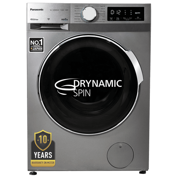 Panasonic 9 kg 5 Star Wi-Fi Fully Automatic Front Load Washing Machine (NA-149MR2L01, In-built Heater, Dark Silver)_1