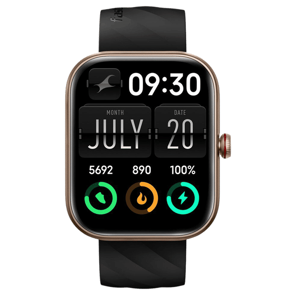 fastrack Kruz Plus Smartwatch with Functional Crown (48.5mm Super HD Display, Black Strap)_1