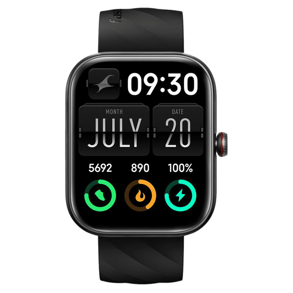 fastrack Kruz Plus Smartwatch with Functional Crown (48.5mm Super HD Display, Black Strap)_1