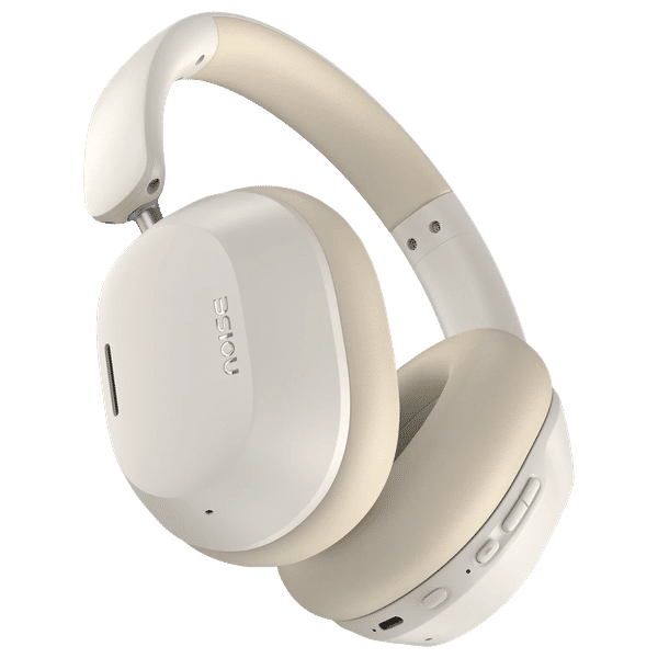 noise Airwave Max 5 Bluetooth Headphone with Mic (Adaptive Hybrid ANC, On Ear, Calm Beige)_1