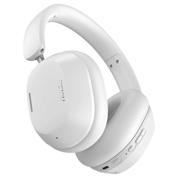 noise Airwave Max 5 Bluetooth Headphone with Mic (Adaptive Hybrid ANC, On Ear, Calm White)_1