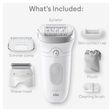 BRAUN Silk-epil 7-041 Rechargeable Cordless Wet & Dry Epilator for Body, Underarm & Foot with 2 Heads (Waterproof, White)_2