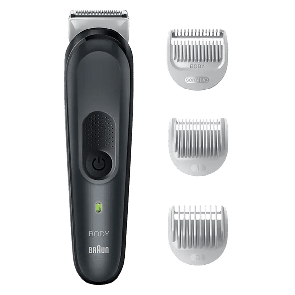 Braun Series 3 Rechargeable Cordless Body Groomer for Body & Intimate Areas for Men (80mins Runtime, SkinShield Technology, Black)_1