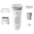 BRAUN Silk-epil 7-041 Rechargeable Cordless Wet & Dry Epilator for Body, Underarm & Foot with 2 Heads (Waterproof, White)_1