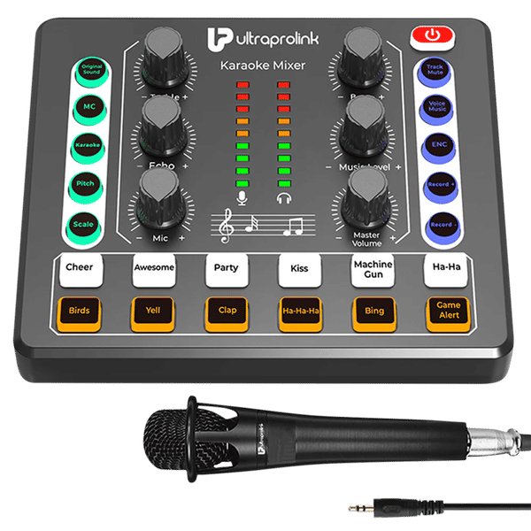 ultraprolink Wireless Karaoke Mixer with Condenser Mic (Black)_1