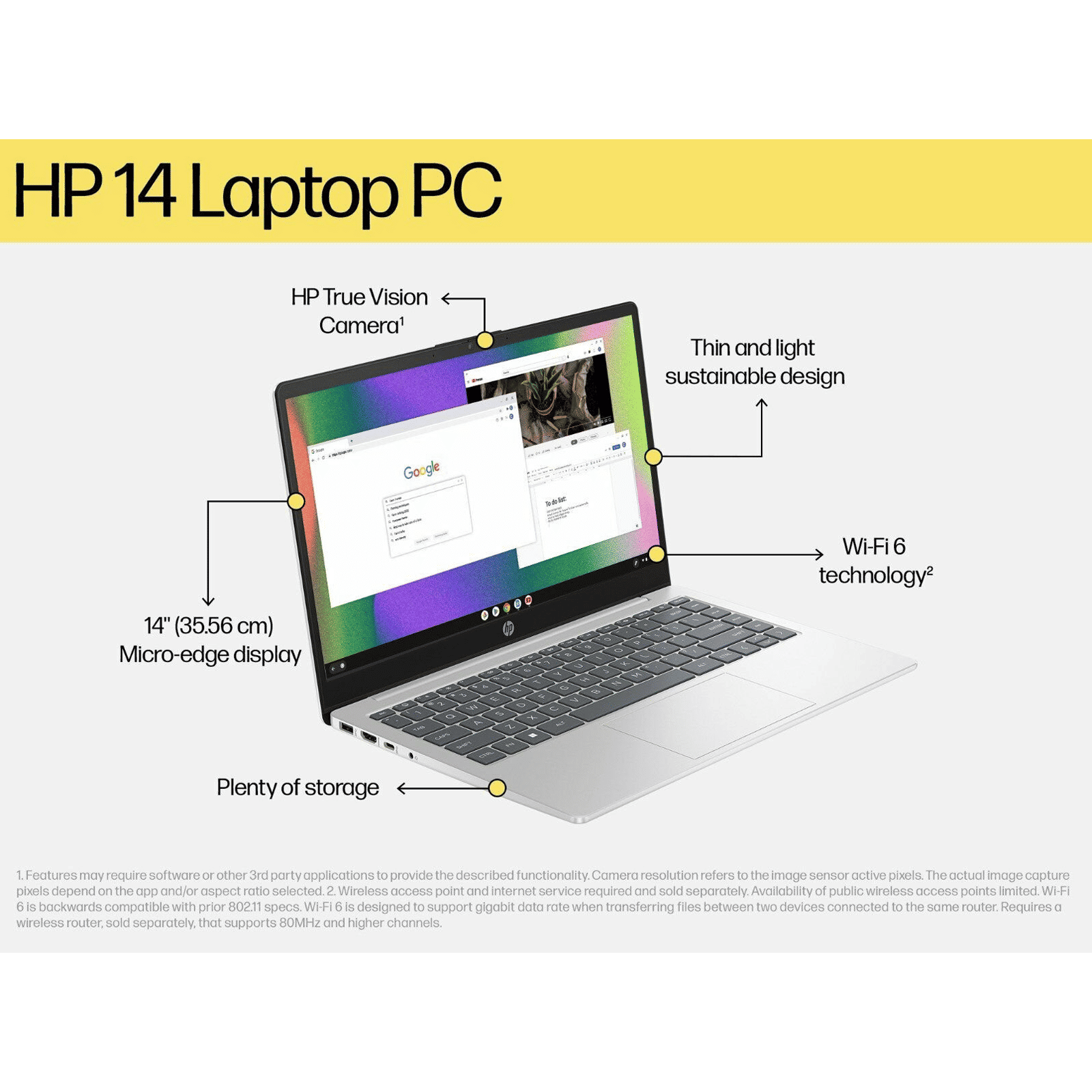 HP 14 gr1023TU Intel Core Ultra 7 Laptop (16GB, 512GB SSD, Windows 11 Home, 14 inch Full HD IPS Display, MS Office 2021, Natural Silver Aluminum, 1.4 KG)_6