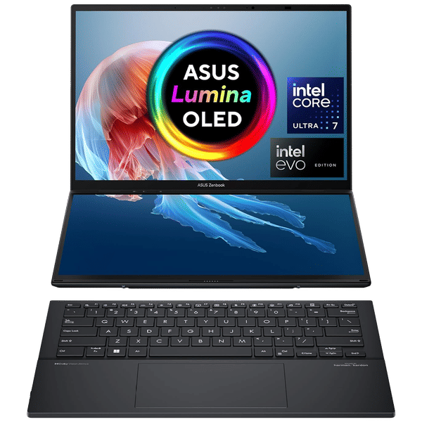 ASUS Zenbook Duo UX8406MA-QL761WS Intel Core Ultra 7 Touchscreen Thin & Light Laptop (32GB, 1TB SSD, Windows 11 Home, 14 inch Full HD OLED Display, MS Office Home & Student 2021, Inkwell Gray, 1.65 KG)_1