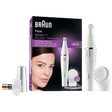 BRAUN Face 2-in-1 Cordless Wet & Dry Epilator for Face, lips & Eyebrows with 3 Cleaning Heads (Gentle Root Hair Removal, White)_1