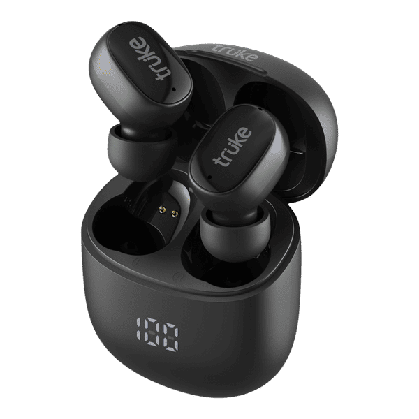 truke Buds F1 B130 TWS Earbuds with Environmental Noise Cancellation (IPX4 Sweat & Water Resistant, 48 Hours Playback, Black)_1