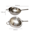 sabichi Haden Essential 2.5L Non Stick Stainless Steel Kadhai (Induction Compatible, Tapered Shape & Mirror Polish, Silver)_2