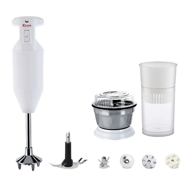 Rico HBCJ 150 Watt Hand Blender with 5 Attachments (Copper Motor, White)_1