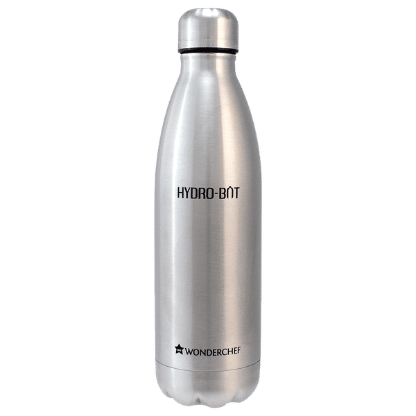 Wonderchef Hydro-Bot 750ml Stainless Steel Hot & Cold Water Bottle (Silver)_1