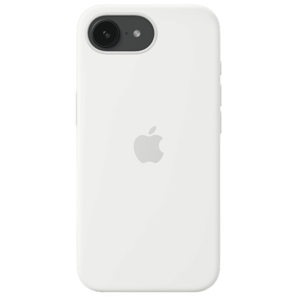 Apple MD3P4ZM/A Soft Silicon Back Cover for iPhone 16e (Soft Microfiber Lining, White)_1