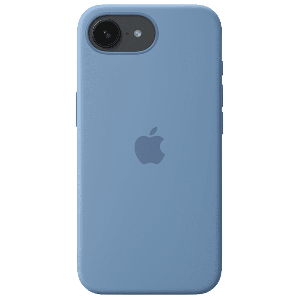 Apple MD3Q4ZM/A Soft Silicon Back Cover for iPhone 16e (Soft Microfiber Lining, Winter Blue)_1