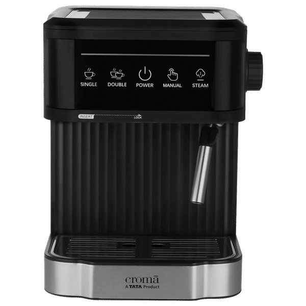 Croma Automatic Espresso, Cappuccino & Latte Coffee Maker with Powerful Steam (Black)_1