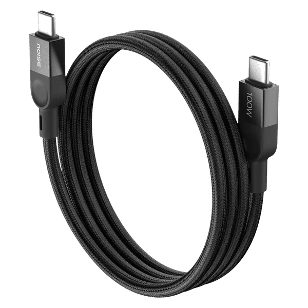 noise Power Type C to Type C 3.2 Feet (1M) Cable (Nylon Braided, Black)_1