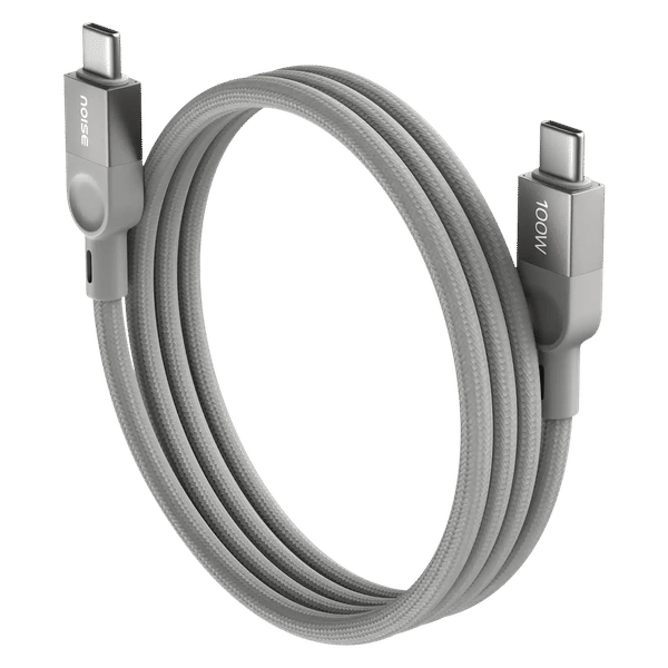 noise Power Type C to Type C 3.2 Feet (1M) Cable (Nylon Braided, Grey)_1