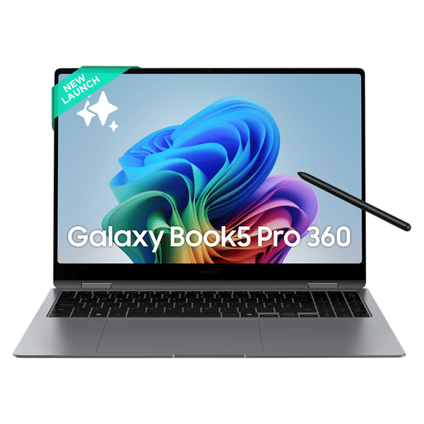 SAMSUNG Galaxy Book5 Pro 360 Intel Core Ultra 5 Touchscreen 2-in-1 Laptop (16GB, 512GB SSD, Windows 11 Home, 8GB Graphics, 15.9 inch WQXGA Plus AMOLED Display, MS Office 2021, Gray, 1.69 KG)_1