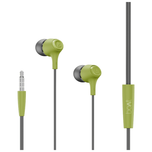 boAt Bassheads 95 Wired Earphone with Mic (3.5mm Connector, In Ear, Spirit Lime)_1
