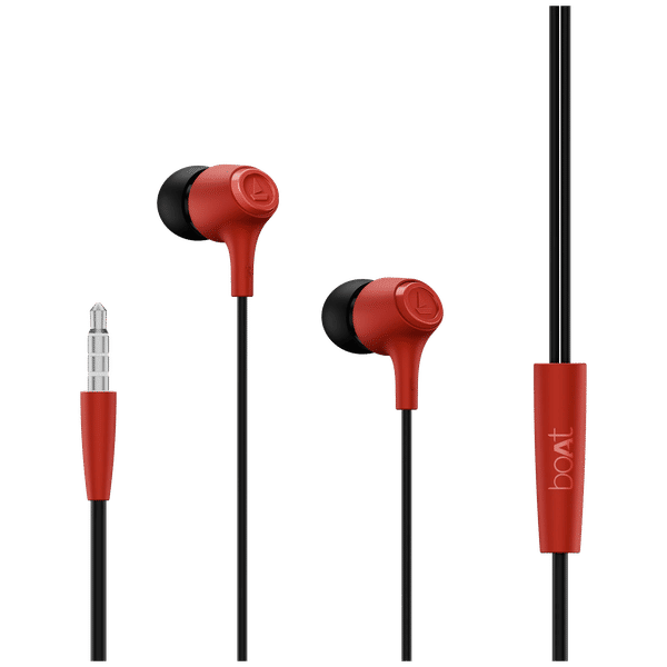 boAt Bassheads 95 Wired Earphone with Mic (3.5mm Connector, In Ear, Raging Red)_1