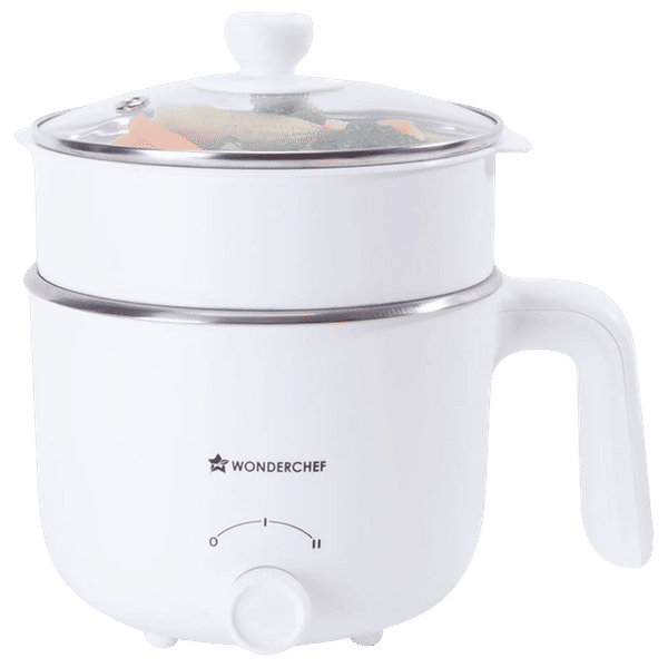 WONDERCHEF Luxe 600 Watt 1.2 Litre Multi Cook Kettle with Cool Touch Exterior (Ivory)_1