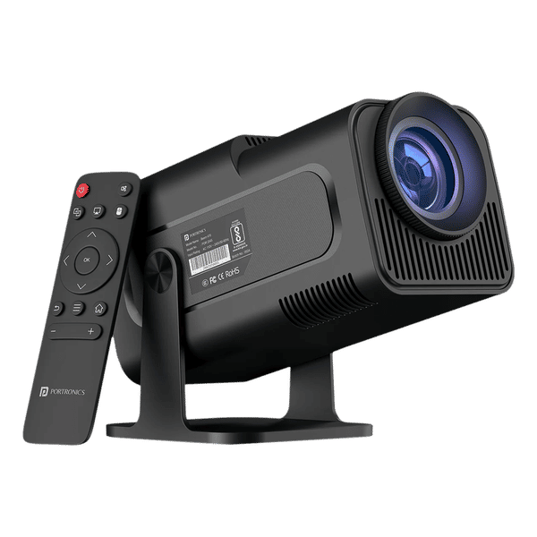 PORTRONICS Beem 470 Full HD Smart LED Projector (4500 Lumens, Bluetooth, USB, HDMI, WiFi, AUX, Streaming Apps, POR 2545, Black)_1